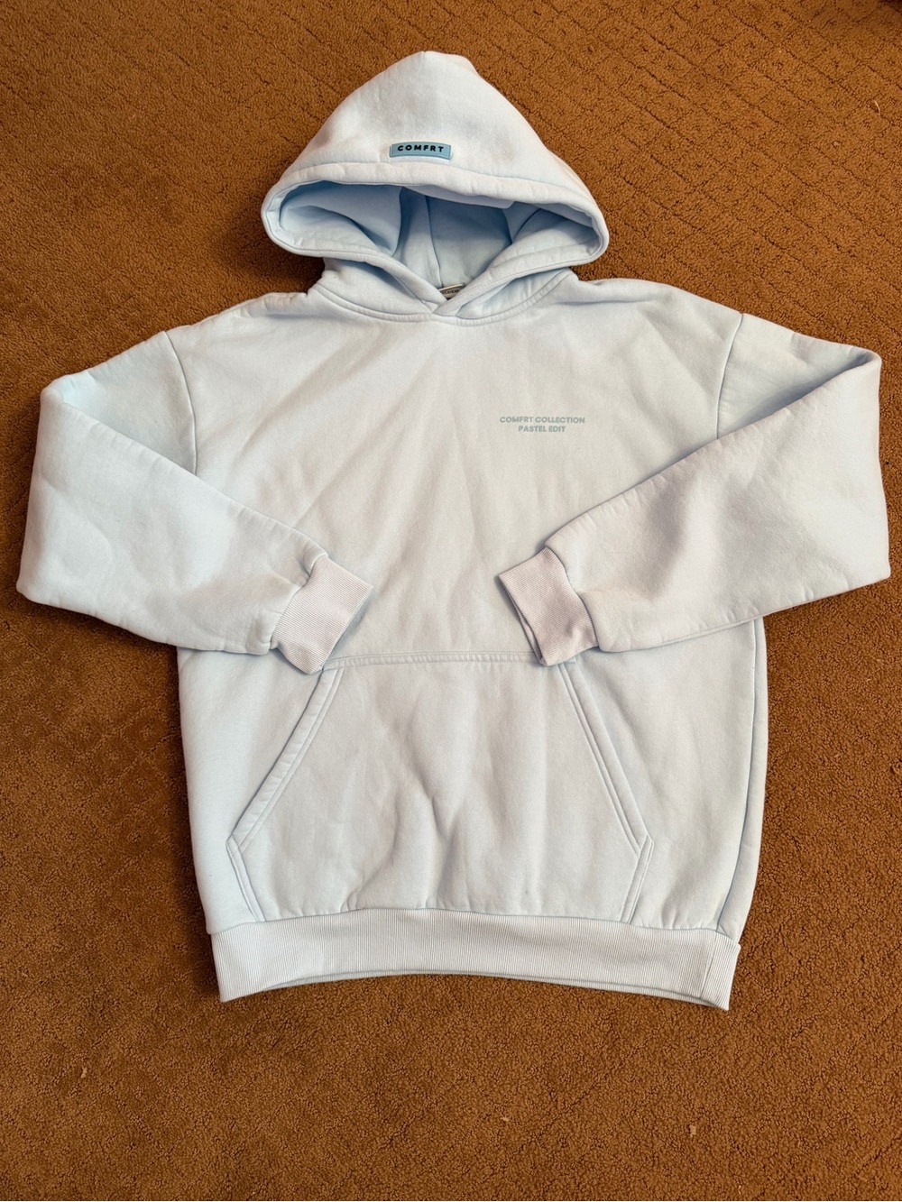 Comfort Collection Pastel Blue Unisex Hoodie Size L